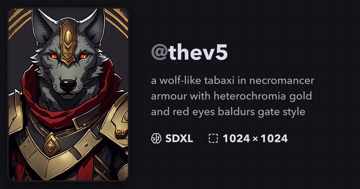 A Wolf Like Tabaxi In Necromancer Armour Thev On Stablecog