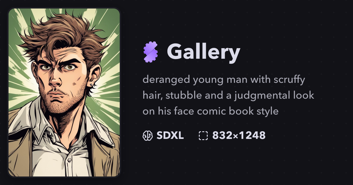 "deranged young man with scruffy hair,..." | Gallery | Stablecog