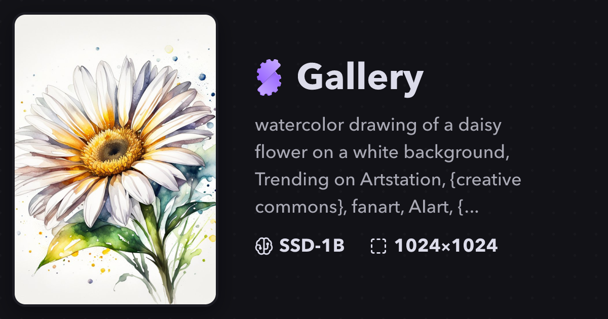 "watercolor drawing of a daisy flower ..." | Gallery | Stablecog