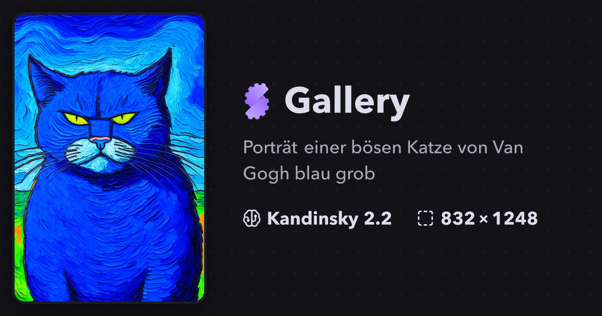 "Porträt einer bösen Katze von Van Gog..." Gallery Stablecog