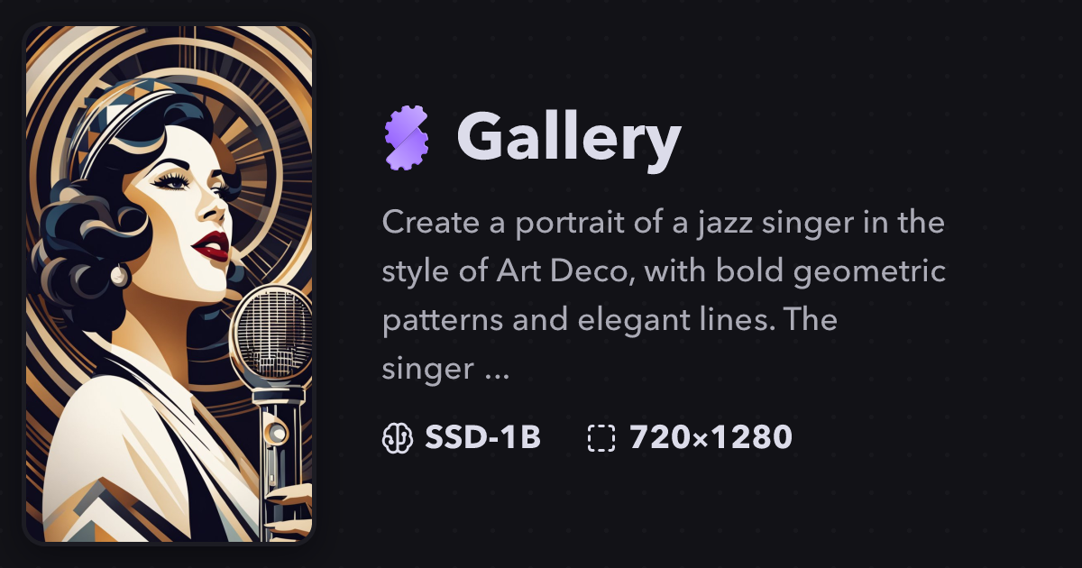Strix Singer Create a portrait of a jazz singer in the style of... | Gallery