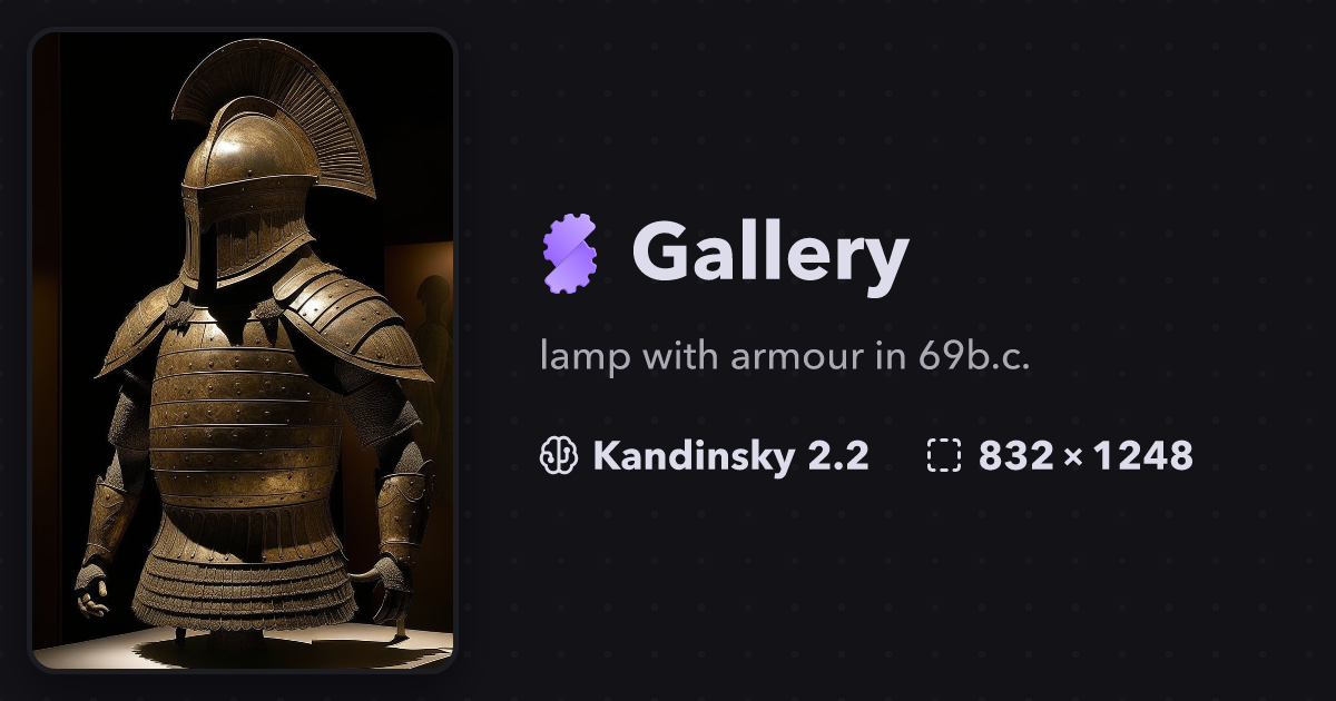 Lamp with armour in 69b.c. Gallery