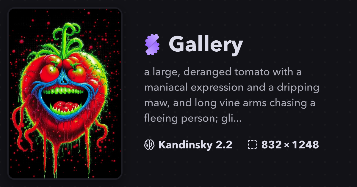 a large, deranged tomato with a mania