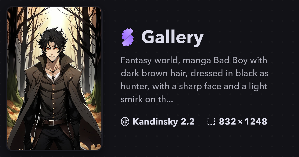 "Fantasy world, manga Bad Boy with dar..." | Gallery | Stablecog