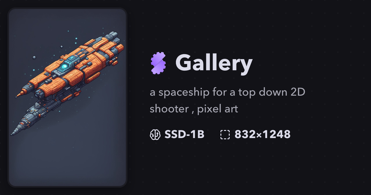 "a spaceship for a top down 2D shooter..." | Gallery | Stablecog