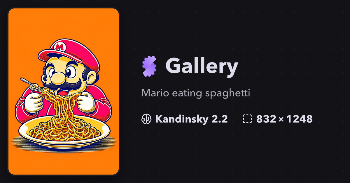 Mario eating spaghetti | Gallery