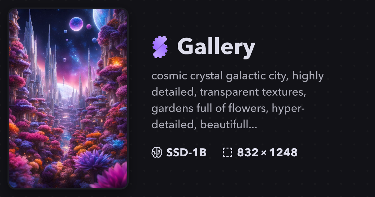 "cosmic crystal galactic city, highly" | Gallery | Stablecog