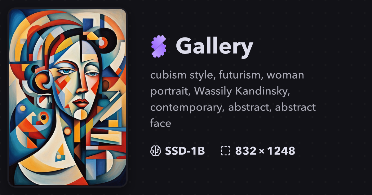 cubism style, futurism, woman portrai