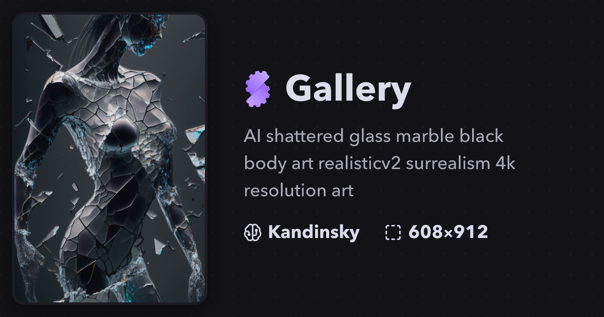 "AI shattered glass marble black body ..." | Gallery | Stablecog