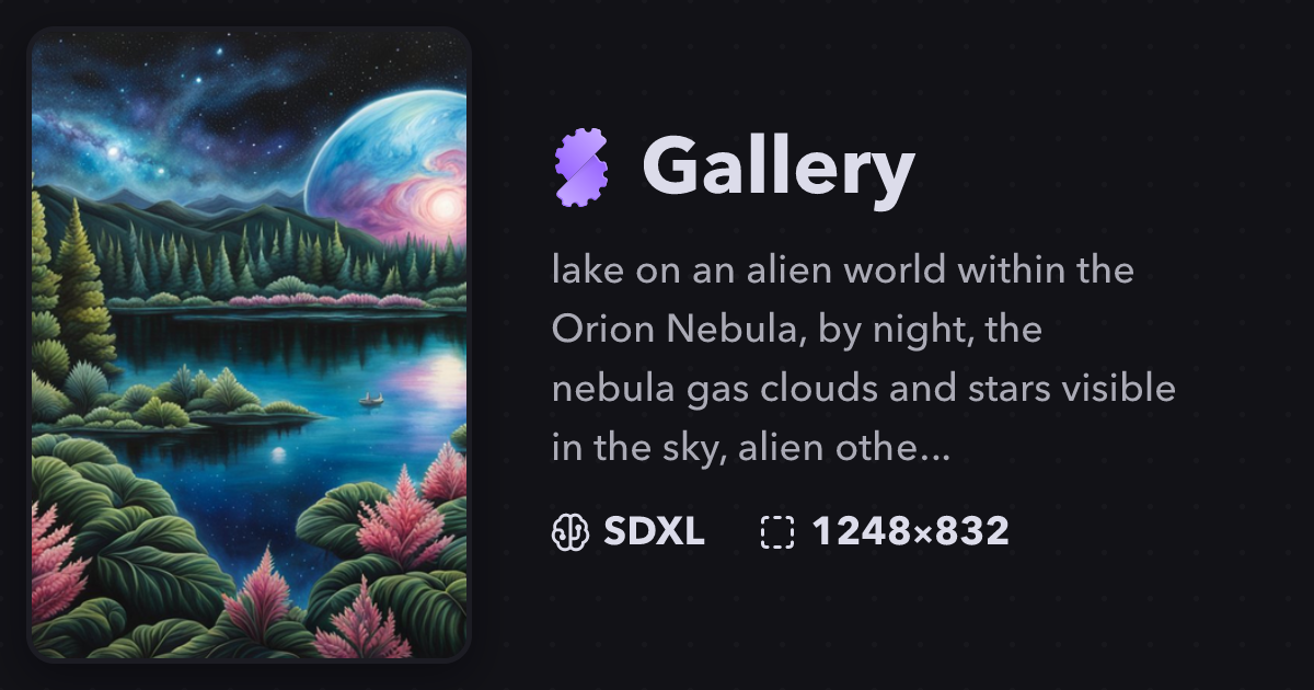 Lake on an alien world within the Orion Nebula, by... | Gallery