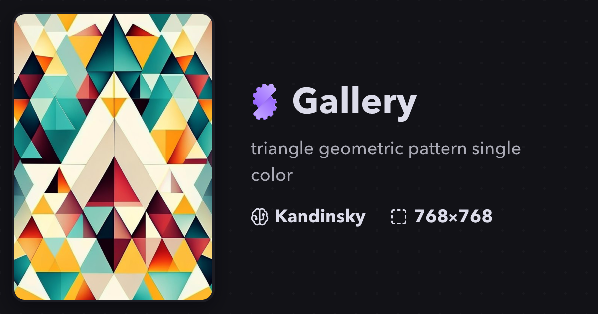 "triangle geometric pattern single color" | Gallery | Stablecog