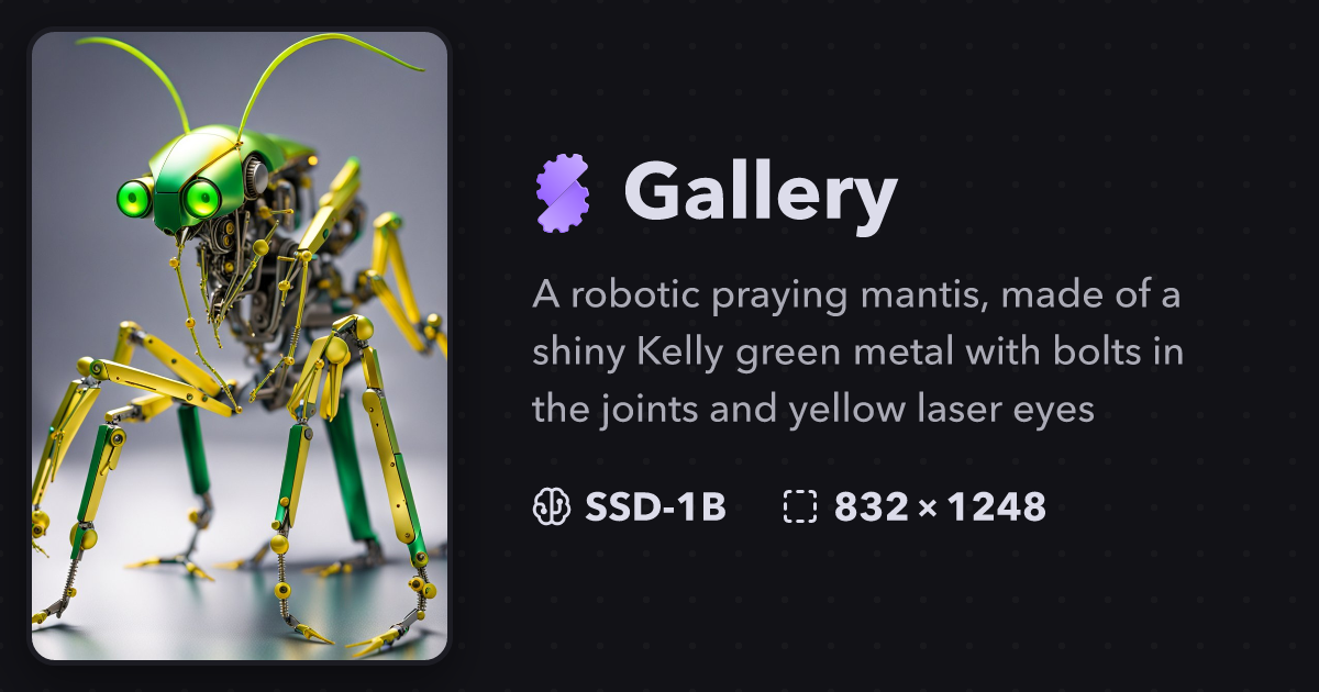 "A robotic praying mantis, made of a s..." | Gallery | Stablecog