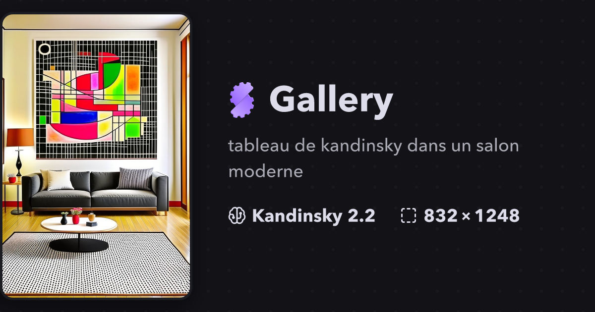 Tableau de kandinsky dans un salon moderne