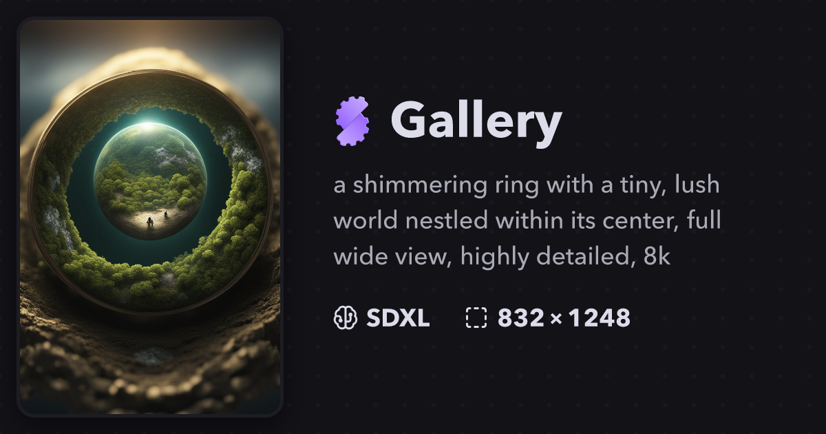 A shimmering ring with a tiny, lush world nestled Gallery