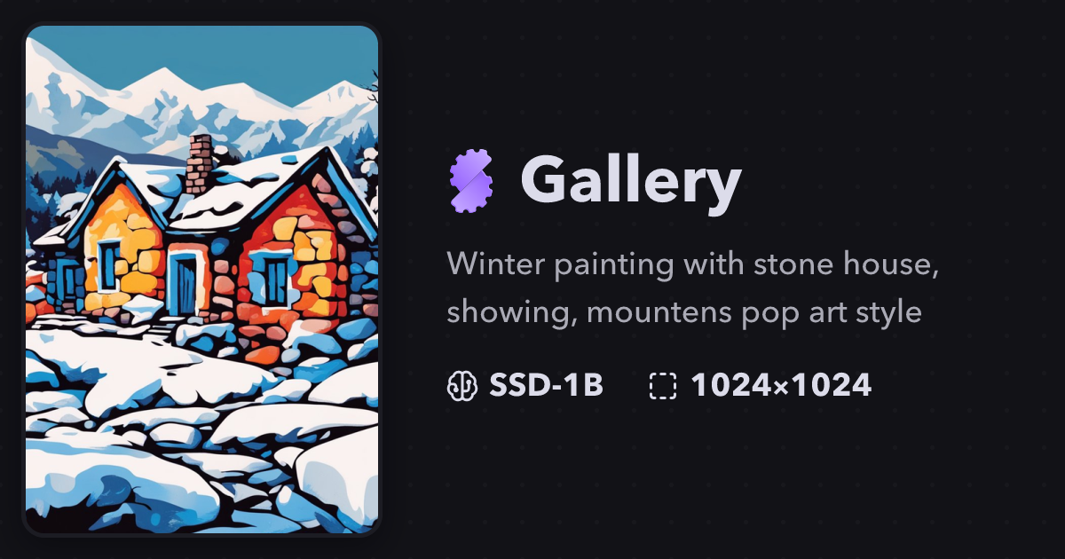 "Winter painting with stone house, sho..." | Gallery | Stablecog