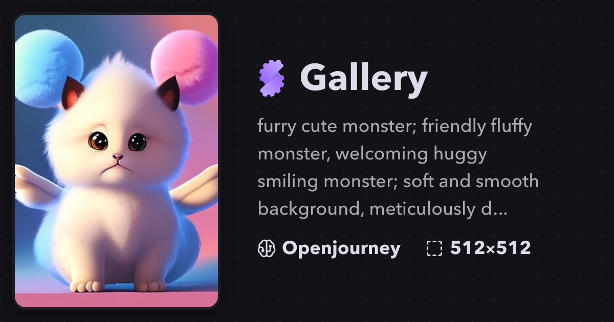 "furry cute monster; friendly fluffy m..." | Gallery | Stablecog