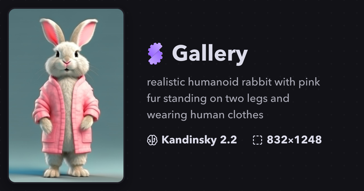 Humanoid Fluffy Rabbit Realistic humanoid rabbit with pink fur standing o... | Gallery