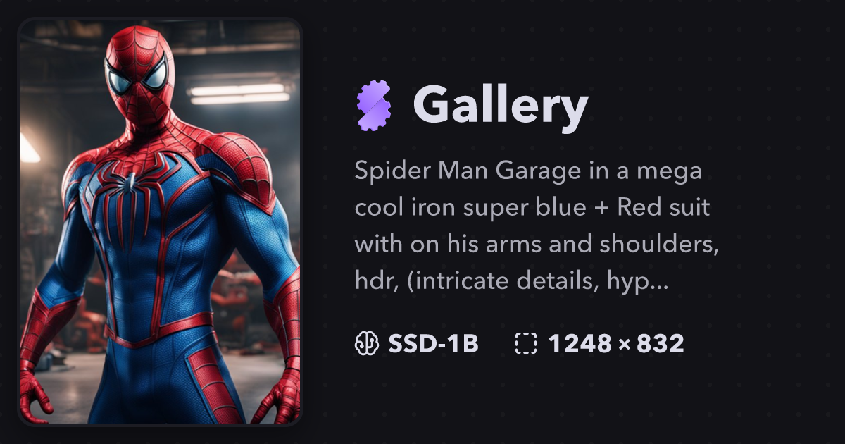 Spider Man Garage in a mega cool iron super blue +