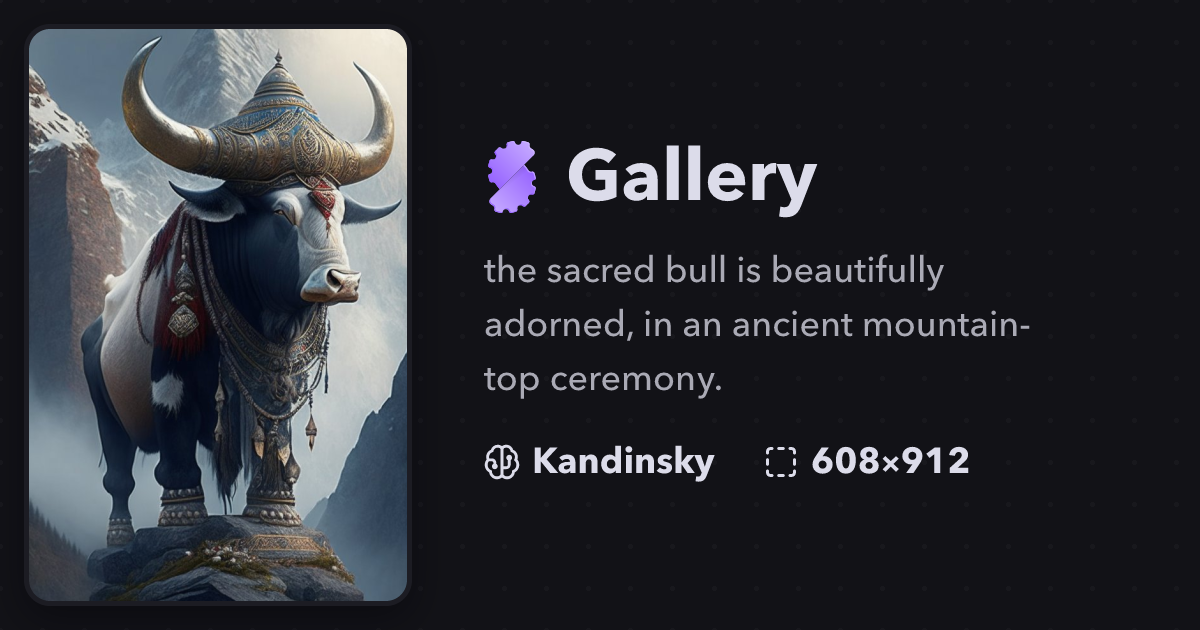 The sacred bull is beautifully adorned, in an anci... | Gallery