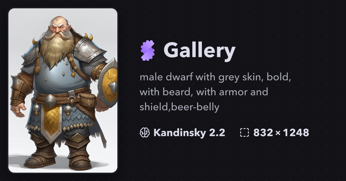 male dwarf with grey skin, bold, with