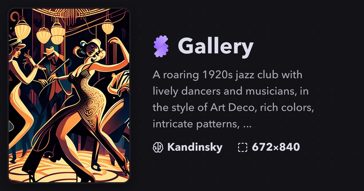 "A roaring 1920s jazz club with lively..." | Gallery | Stablecog