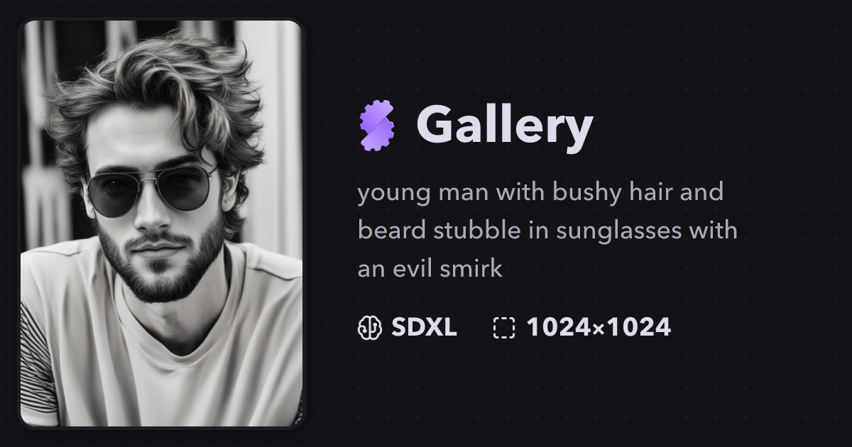 "young man with bushy hair and beard s..." | Gallery | Stablecog