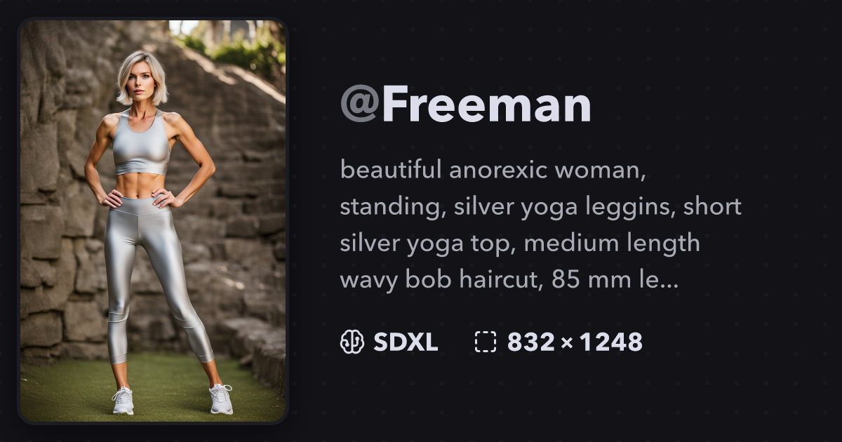 beautiful anorexic woman, standing, silv