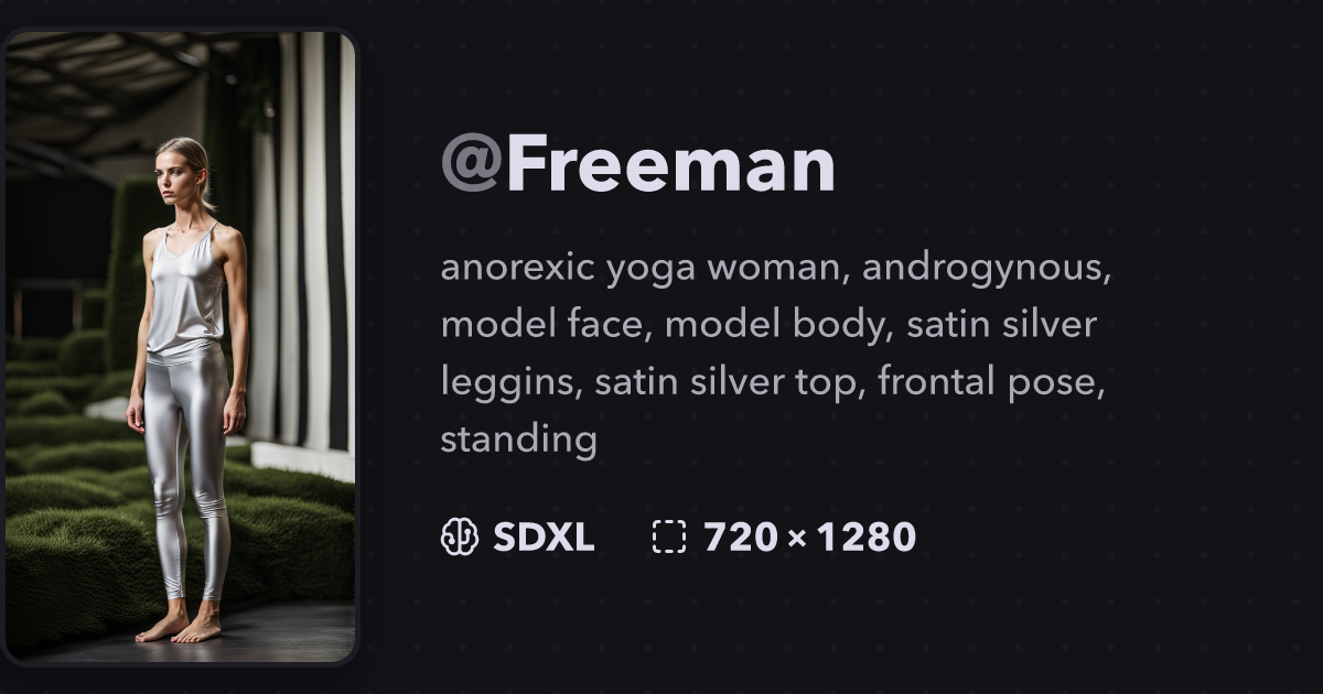 anorexic yoga woman, androgynous, model