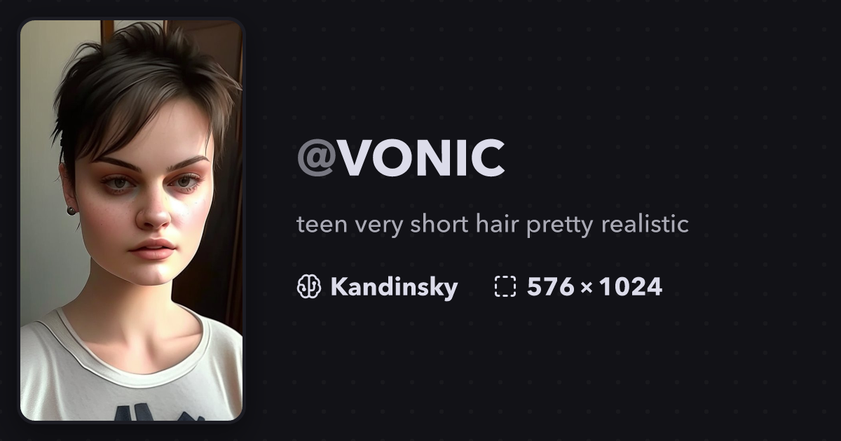 Teen very short hair pretty realistic | @VONIC