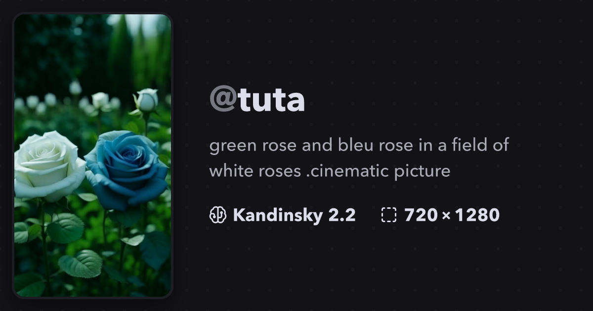 green rose and bleu rose in a field of w